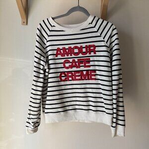 Sweat-Shirt Amour Café Crème - Ecru / Marine - Sezane